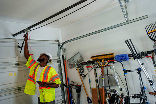 Professional Garage Door Spring Repair technician working in Wyoming, PA